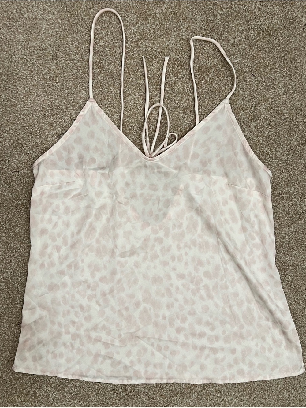 Stars Above Pale Pink Leopard Satin Cami Size Small